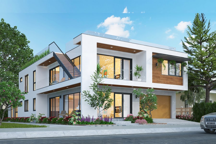 Mẫu nhà đẹp 2 tầng hiện đại