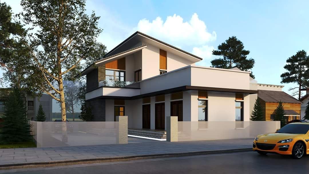 Mẫu nhà 2 tầng độc đáo 