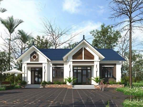Nhà 1 tầng mái Nhật hiện đại