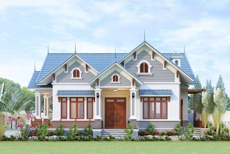 Nhà 1 tầng mái Thái ấn tượng
