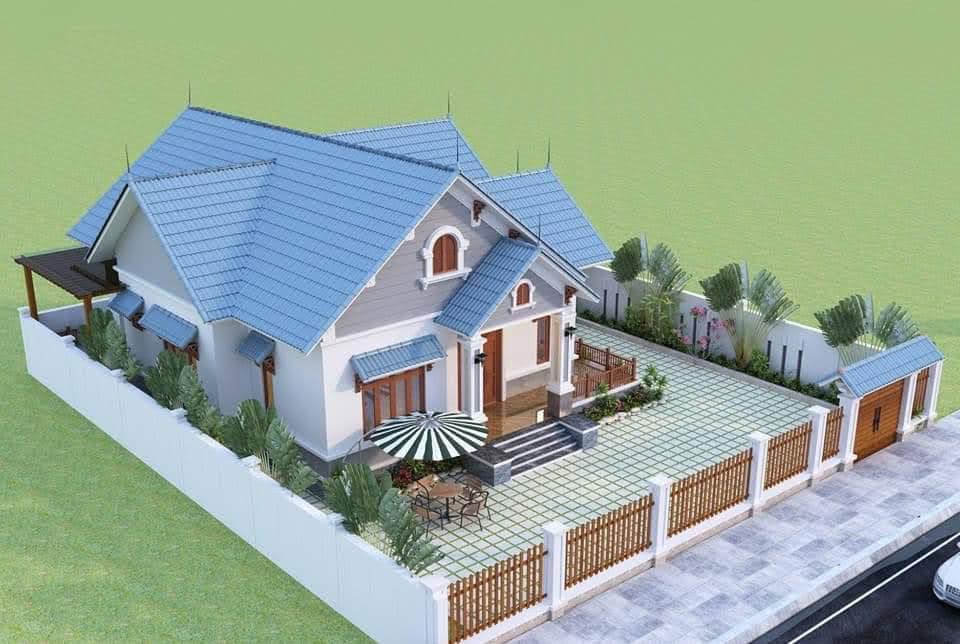 Nhà 1 tầng mái Thái hiện đại