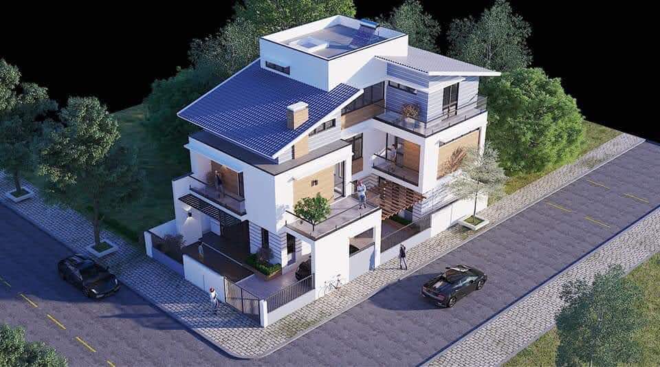 Nhà biệt thự 2 tầng kiểu châu Âu 