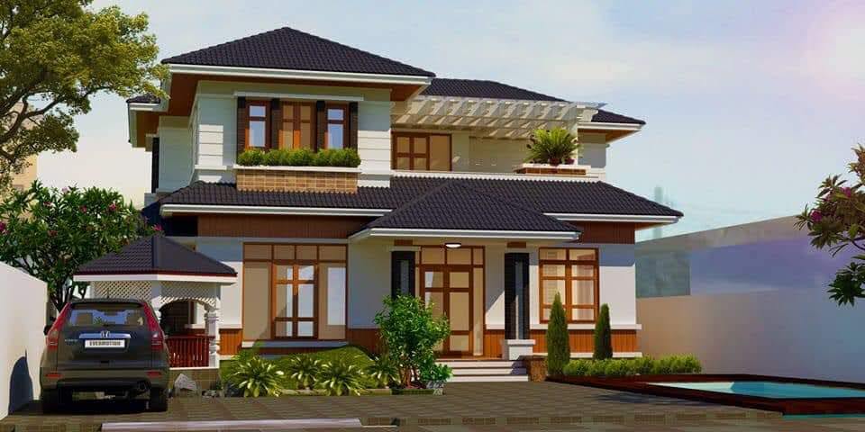 Nhà biệt thự mái Nhật 