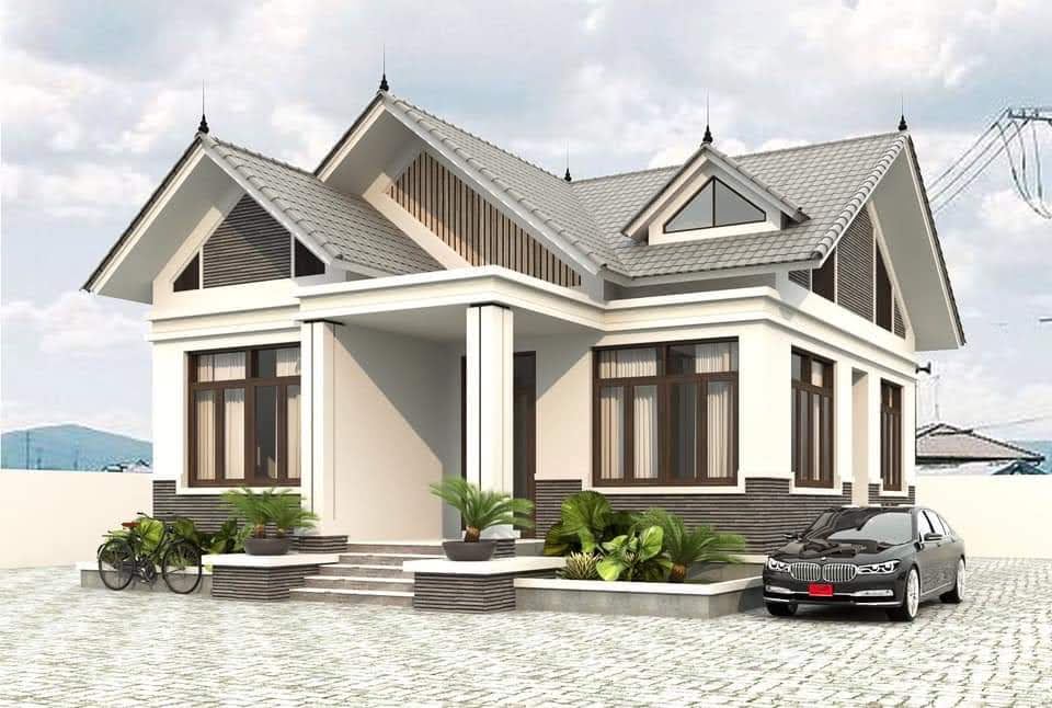 Nhà 1 tầng mái Thái độc đáo