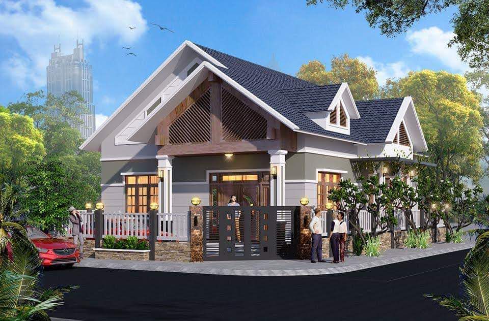 Nhà 1 tầng mái Nhật