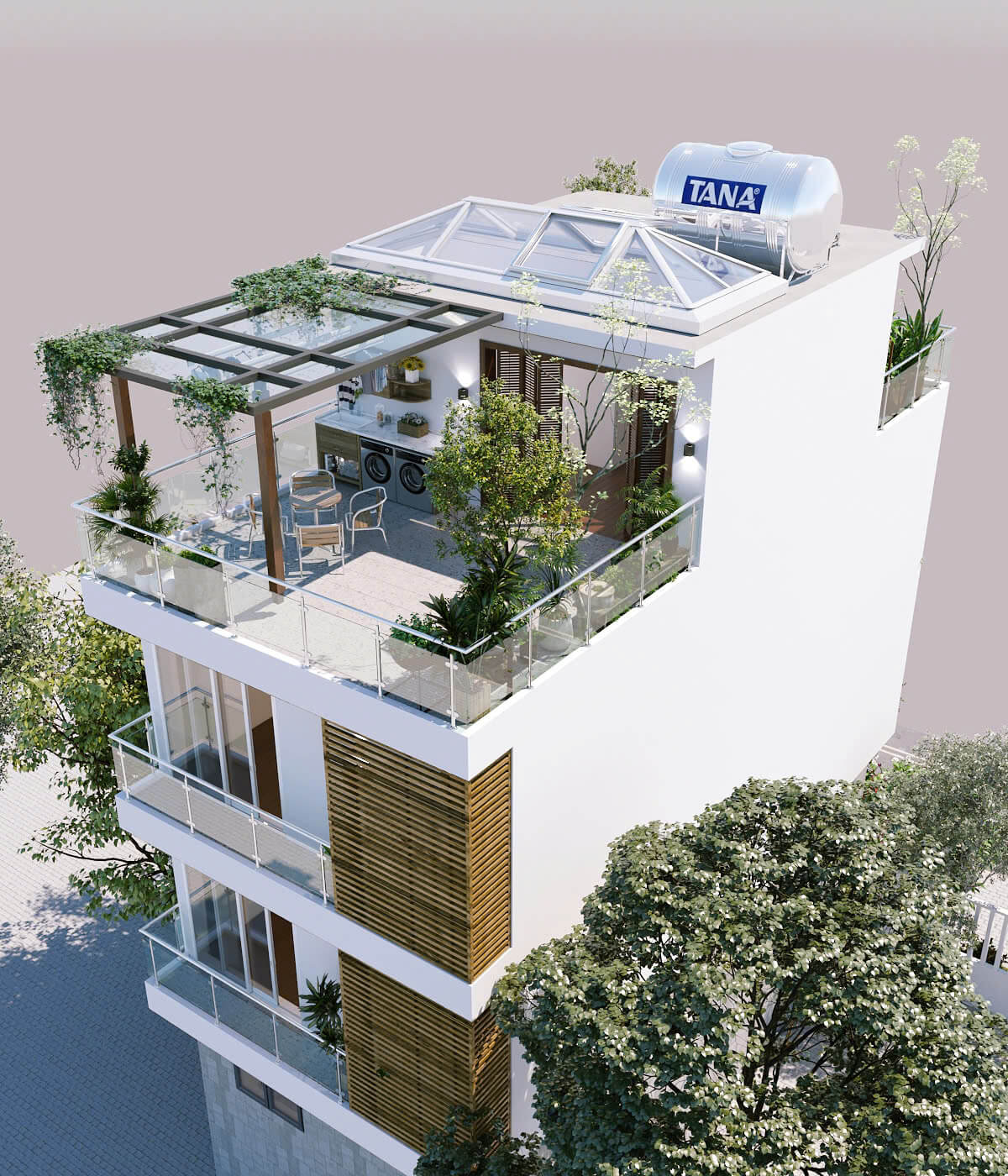 Góc phải nhà phố từ trên cao