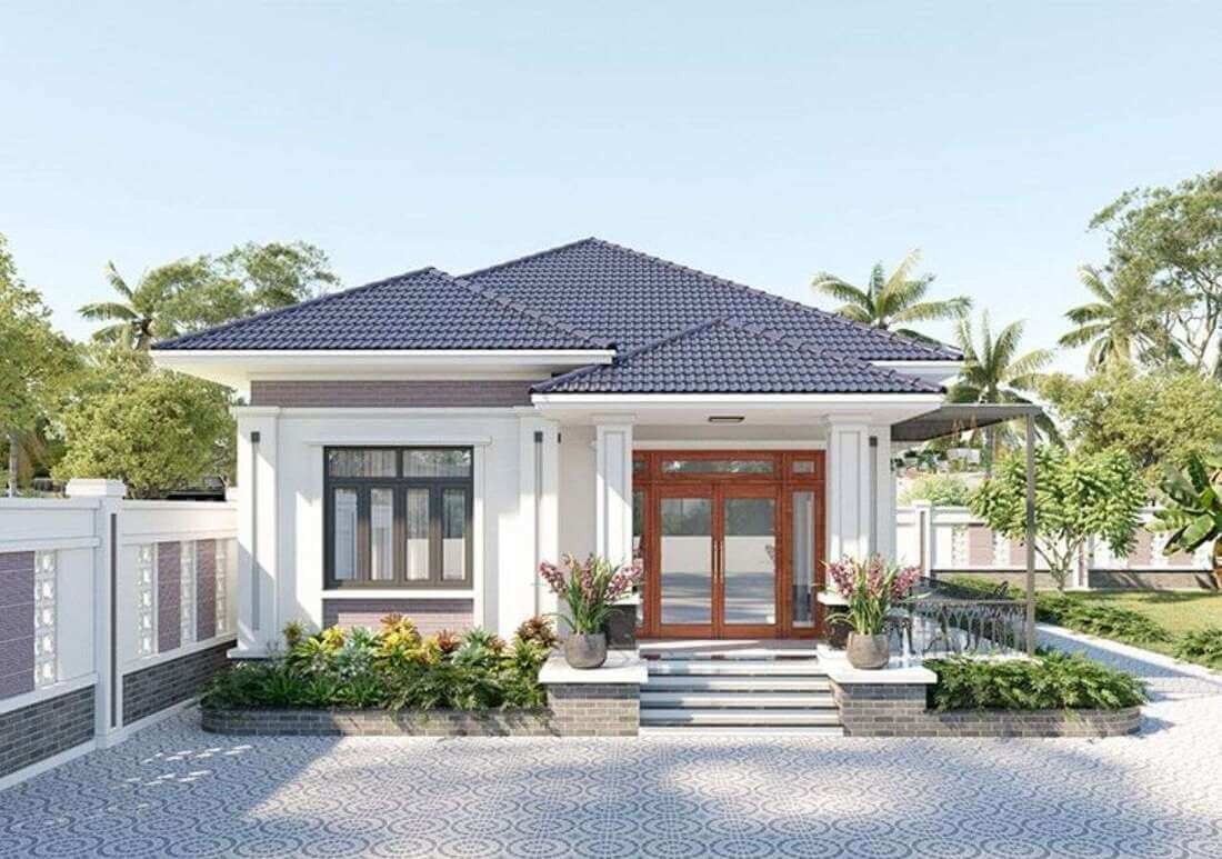 Mẫu nhà mái ngói đẹp hiện đại