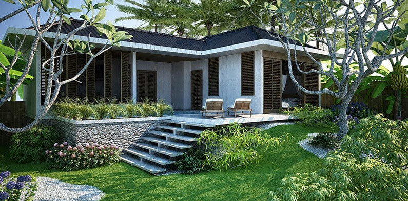 Nhà mái ngói 1 tầng 4 phòng ngủ